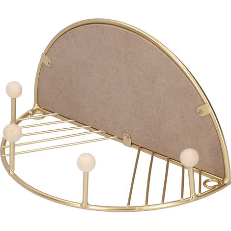 Étagère de rangement avec crochet pour vêtements, idéale pour le salon ou l'entrée (GoldS) (1/5)