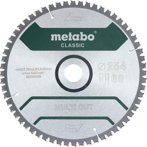Metabo MULTI CUT CLASSIC 628666000 Kreissägeblatt 254 x 30 x 1.8 mm Zähneanzahl: 60 1 St.
