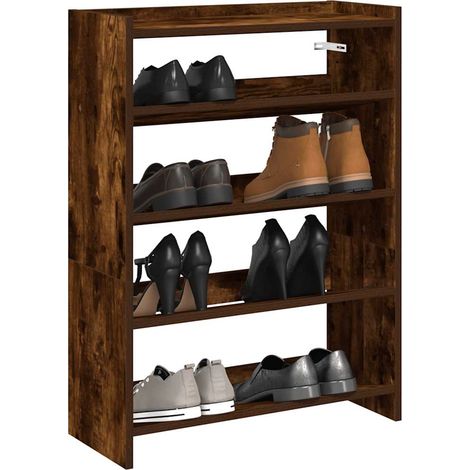 Schuhregal Räuchereiche 60x25x62 cm Holzwerkstoff