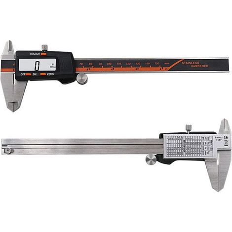 150 mm – Calibradores y galgas – Medidas interiores, exteriores y de profundidad – Dimensiones en mm y pulgadas (1/3)
