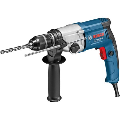 Bosch Professional GBM 13-2 RE - Taladro sin percusión (750 W, 2 velocidades, Ø max perforación acero 13 mm, en caja), negro, azul, gris