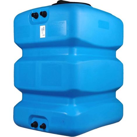 Cuve récupération eau de pluie 500L - Réservoir aérien compact bleu - Polyéthylène - ELBI CPN (1/5)