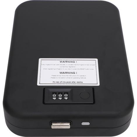 Coffret sécurisé portable en plaque acier ouverture rapide lecteur empreinte biométrique avec code combinaison pour table voyage voiture (1/5)