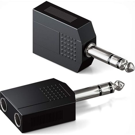 Stéréo Adaptateur Audio Splitter 6,3mm Jack Plug 6,3mm Jack Socket Audio Splitter Doux Récepteur Home Cinéma (1/3)