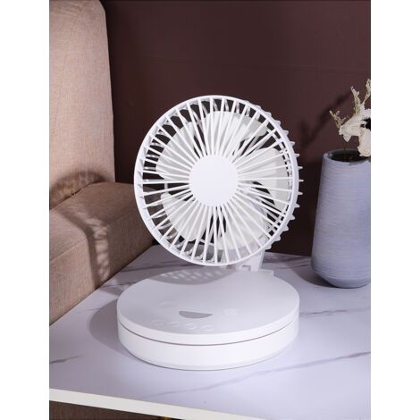 Petit Ventilateur De Bureau Mini Usb Rechargeable 1200mah Avec Lampe De Nuit - (1/4)