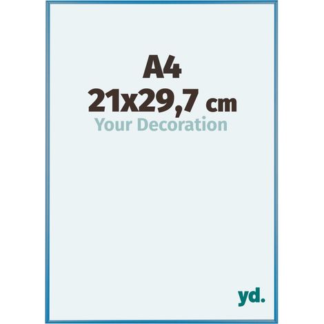 yd. - Cadre photo A4 21x29.7 - Bleu Acier - Aluminium - Kent