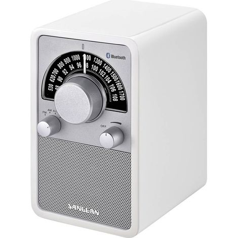Sangean WR-15BT Radio de table FM, ondes moyennes AUX, Bluetooth blanc