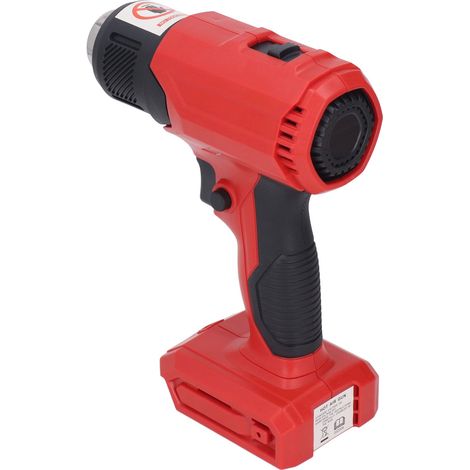 Pistolet à air chaud sans fil, température réglable, portable et rechargeable, machine de chauffage à main avec 4 buses, rouge (1/5)