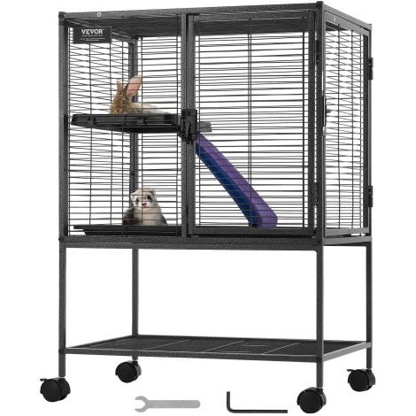 Cage à furet en métal roulante 865 mm grande cage pour petits (1/5)
