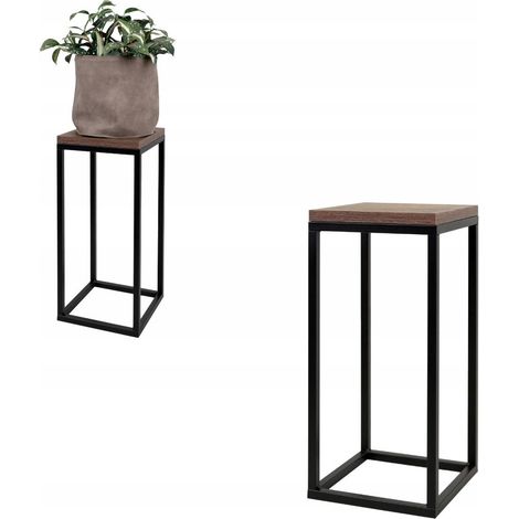 Supporto per fiori da terra in metallo e legno scuro Laval XS 19x19x47 cm (1/5)