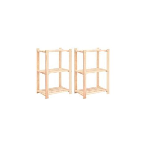 Étagères de rangement à 3 niveaux 2 pcs 60x38x90 Pin 150 kg (1/5)