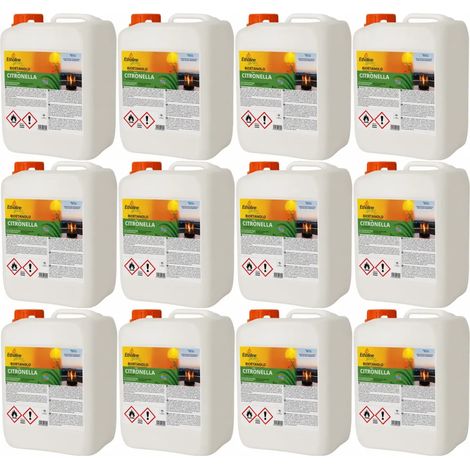 12 Taniche 5L Bioetanolo con Citronella per Biocamini da Esterno