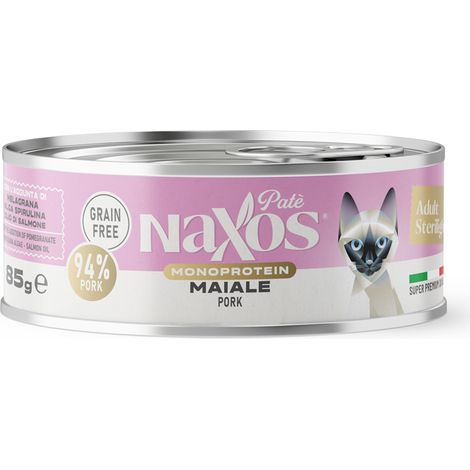 NAXOS GATTO STERILIZZATO MONO Lattina per gatti sterilizzati al gusto di maiale 85g