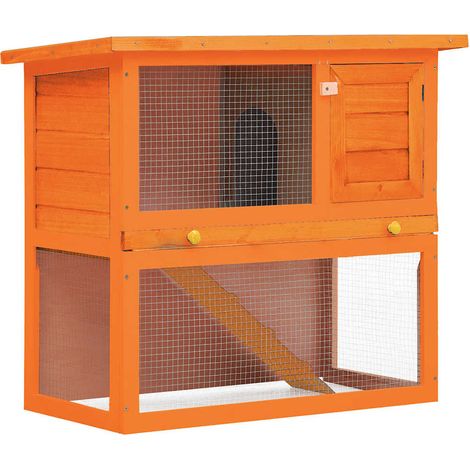 vidaXL Casa de animales pequeños jaula conejera 1 puerta madera (1/5)