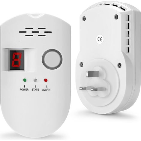 Natural Gas Detector, Plug-in Propane Natural Gas Leak Detector for Home Kitchen RV, Combustible & Explosive Gas Alarm for LPG, LNG, Methane (1/5)