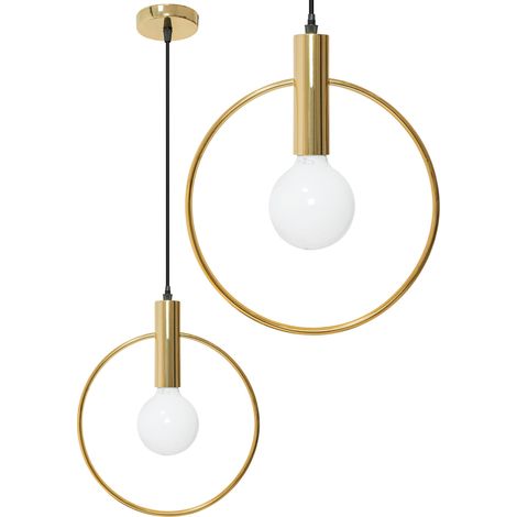 LAMPADA A SOSPENSIONE APP485-1CP ORO CERCHIO 1-PUNTI LUCE E27 28X28X35-95CM REGOLABILE