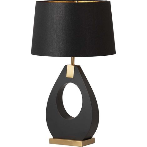 Schwarze MDF-Metall-Tischlampe 40X40X68 cm (1/5)