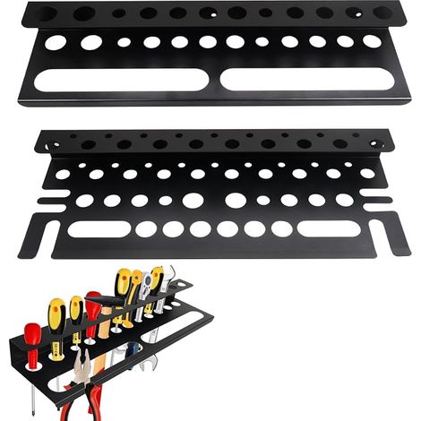 2 x Carbon Steel Wall Tool Racks, 40 cm (1/5)