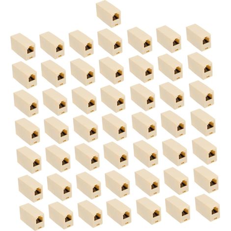 Lot De 50 Connecteurs Rj11 4p4c Coupleurs De Ligne Téléphonique Droits Adaptateurs D’extension De Câble Pour Prise Téléphonique Compatibles 2 Et 4 Fils (1/5)