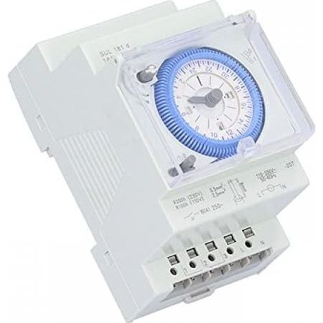 Minuterie mécanique blanche, programmateur électrique avec cadran, 1 pièce (1/5)