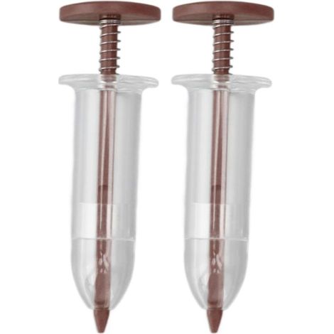 Mini dispenser per semi per piantine, 2 pezzi, spargisemi portatile regolabile, seminatore per piantare piccoli semi in giardino o in vasi da fiori, plastica 10 x (marrone)