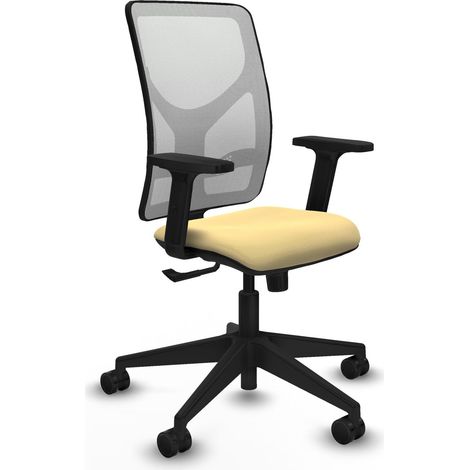 Silla de oficina piqueras y crespo Motilla blanco malla y cuero (1/2)