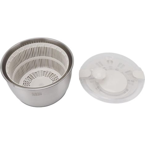 Asciugatrice per insalata, altri utensili da cucina e Ram, insalatiera multifunzionale in acciaio inox grande Ay Lete Ner Asciugatrice per frutta e verdura Wer Cestello di scarico (1/5)