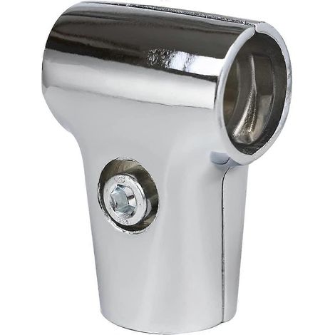 Un connecteur de fixation en alliage d'aluminium, diamètre intérieur de 25 mm, argenté, compatible avec les supports de tubes ronds, les échafaudages, les présentoirs et les portants à vêtements. (1/5)