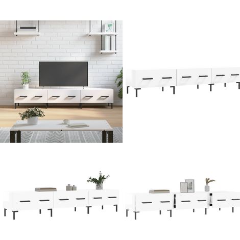 TV-Schrank Hochglanz-Weiß 150x36x30 cm Holzwerkstoff - TV Schrank - Fernsehtisch - Holzwerkstoff Möbel - Weißer TV Stand - Regal - Home & Living
