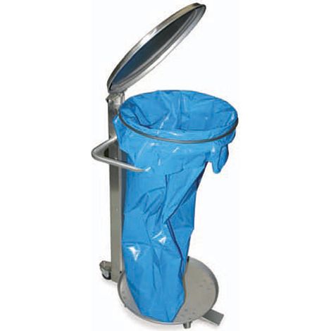 Porte-sac à déchets avec couvercle 400x400x850 mm - VIRTUS (1/2)