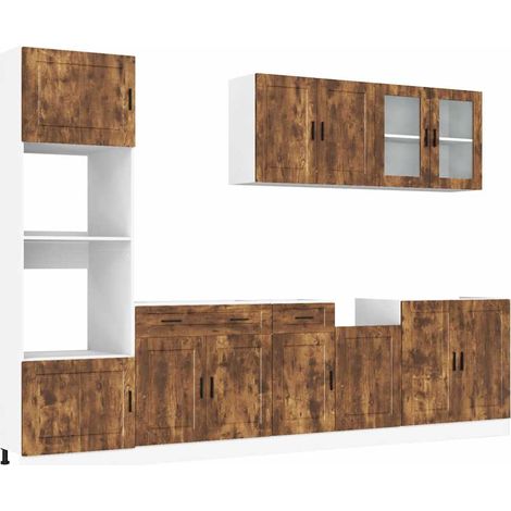 Maison Exclusive - Set Mobili da Cucina 7 pz Kalmar Rovere Fumo Legno Multistrato