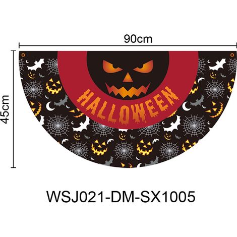 Drape Festif Halloween - Drape En Forme De Ventail 45 x 90 cm - Pour Jardin Ou Extérieur - 1 Pièce (1/5)