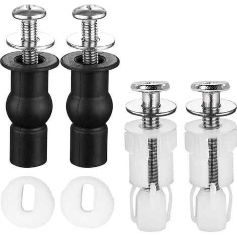 Fixation Abattant WC Vis, 4 Pièces Vis D'expansion pour Siège de Toilette, Convient aux Trous Borgnes Dans les Toilette, Rechange pour Abattant WC Fixations Charnières (1/5)