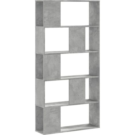 Maison Exclusive - Libreria 5 Ripiani Grigio Cemento 80,5x23,5x162,5cm Multistrato