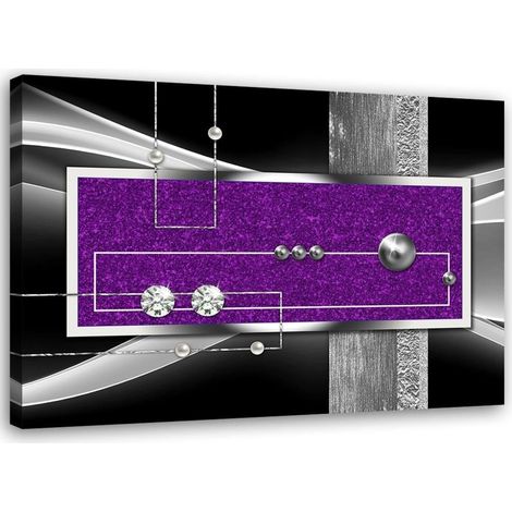 Tableau sur toile Abstrait Diamant Violet 60x40 (1/5)