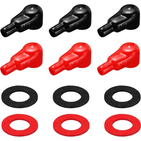 6 Pcs Cache Borne De Batterie Protecteur De Camion Noir Rouge (1/5)