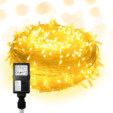 Lichterkette 100M 500 LED Lichterkette Wasserdicht Innen Außen Weihnachten Hochzeit Party Garten Deko 8 Lichtmodi Warmweiß (1/5)