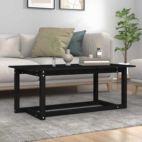 vidaXL Coffee Table Black 110x55x45 cm Solid Wood Pine (1/5)