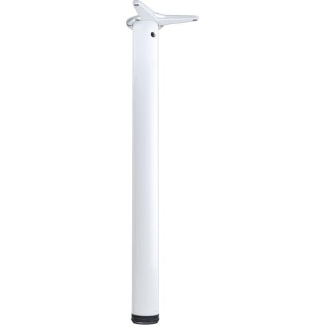 camar Tischfuß verstellbar 690-720mm rund ø 60mm, Metall Tischbein höhenverstellbar, Stahl weiß lackiert (1/2)