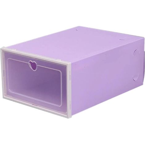 Boîte de rangement pour chaussures, design empilable, matériaux durables, VIOLET (1/2)