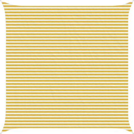 Sunshade Sail Yellow and White 5 x 5 m HDPE vidaXL