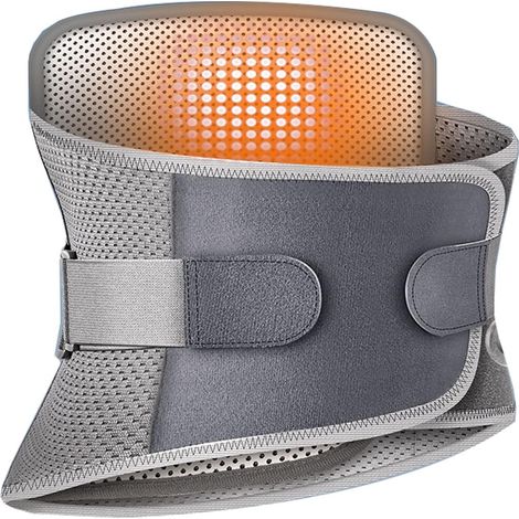 Adjustable extra-wide back support strap, lumbar support, relieves back pain, breathable waist support, self-heating waist support (1/5)