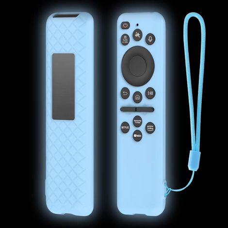 Coque Compatible avec Samsung BN59-01480L / BN59-01432A / BN59-01432J, Ultra-Mince et Léger, Anti-Chute, Anti-Collision, Housse de Protection en Silicone pour Télécommande.Bleu Lumineux