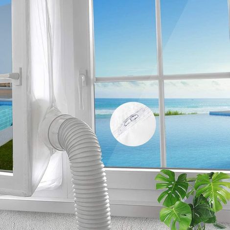 Kit Calfeutrage Climatiseur Mobile, Calfeutrage Climatiseur pour Fenêtre Joint D’isolation Universel Installation Facile (400CM) (1/5)