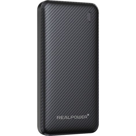 RealPower Powerbank 10000 mAh Quick Charge, USB PD USB-A, USB-C® Schwarz