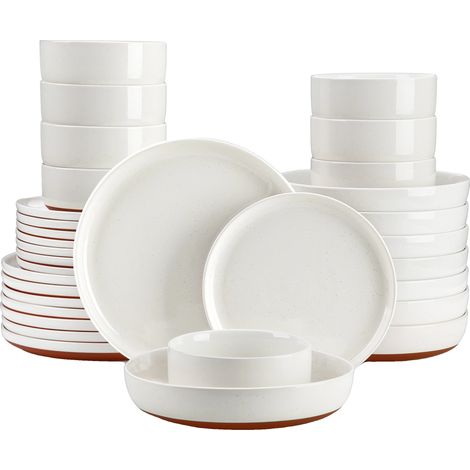 Steingut-Essgeschirr-Set, robustes Design, für 4 Personen (1/2)