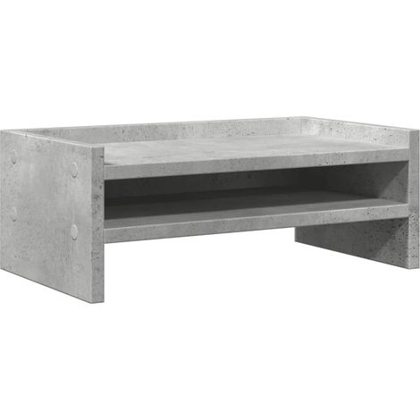 Support de moniteur gris béton 42x24x16 cm bois d'ingénierie