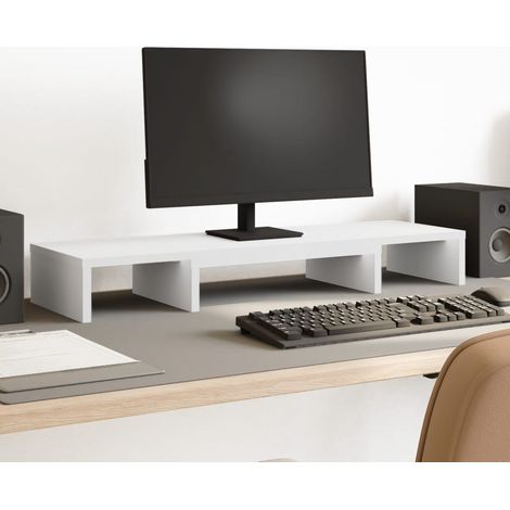 Monitorständer Verstellbar Weiß 80x24x10,5 cm Holzwerkstoff