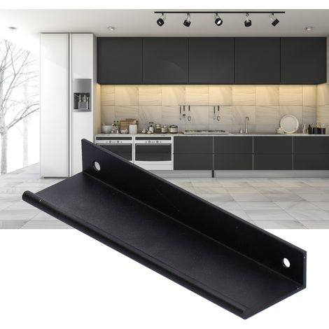 Poignée de tiroir en alliage d'aluminium épaissie pour armoire, porte de placard, poignée de tirage noire 128 pour la maison