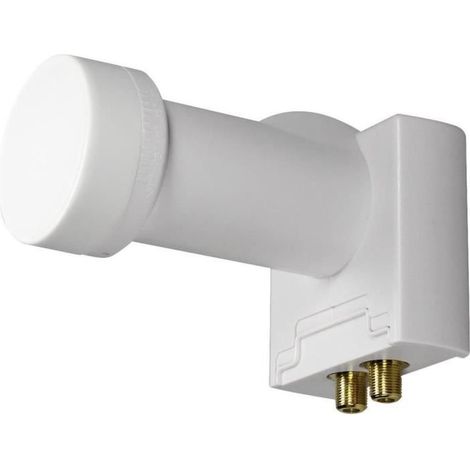 LNB Twin - RENKFORCE - Participants2 - 2 Sorties - Faible Bruit 0.4 dB - Couleur Blanc
